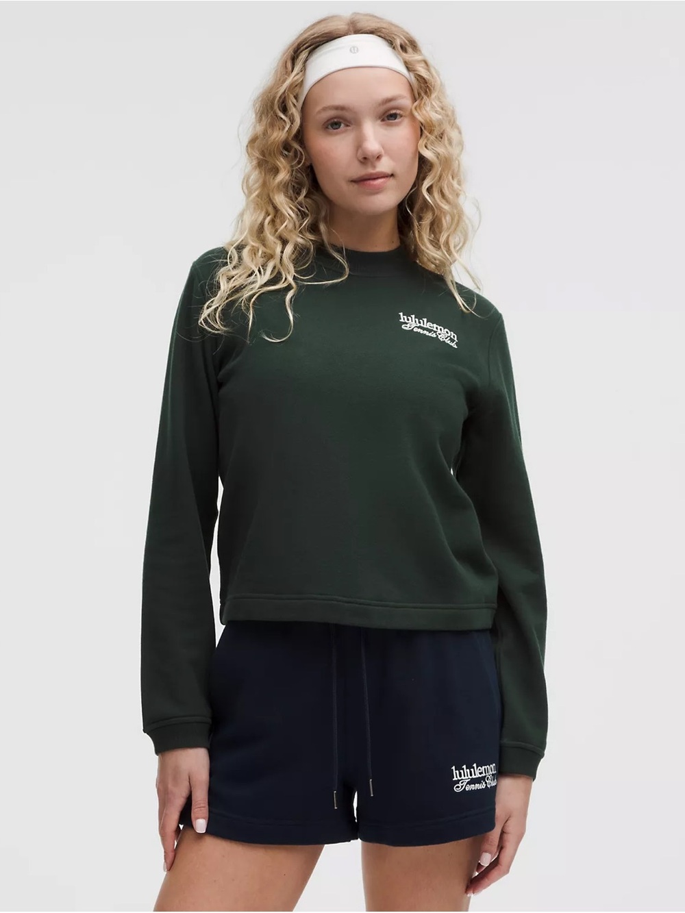 Lululemon cotton french terry crewneck pullover sweatshirt tennis club XS